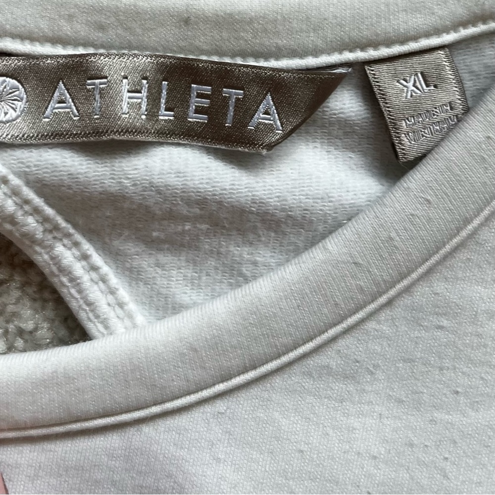 ATHLETA Soft White Short Sleeve Cocoon Comfy Shirt Dress Size XL Athleisure - Picture 4 of 12